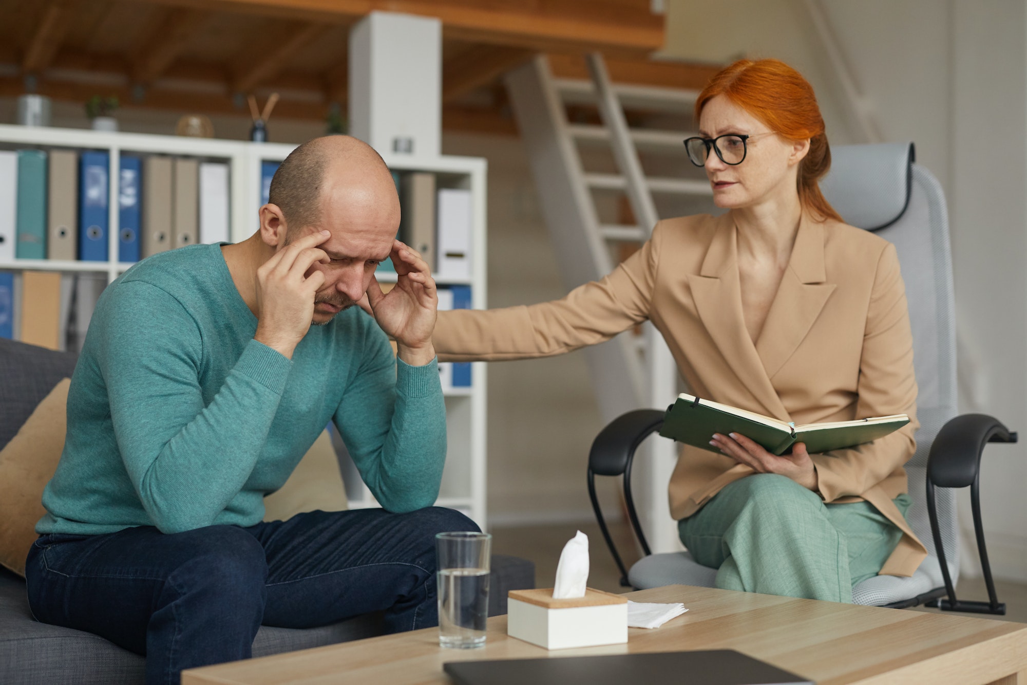Man visiting the psychologist